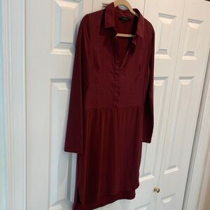 Soft Rebels Burgundy Long Sleeve Dress